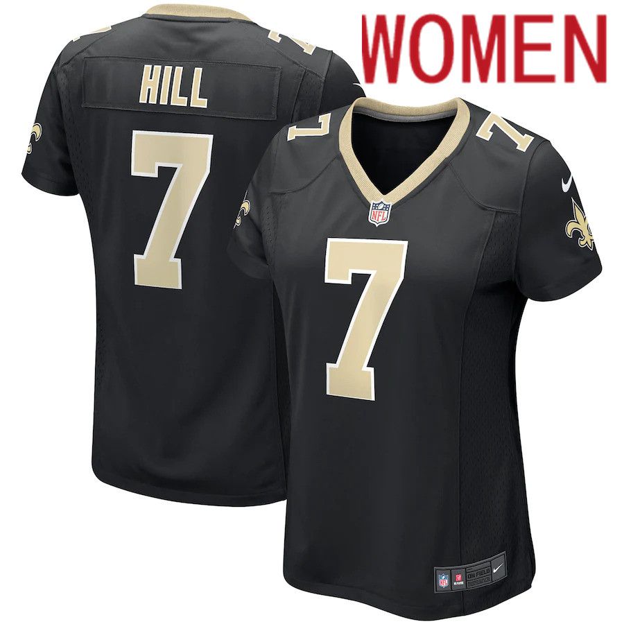Women New Orleans Saints #7 Taysom Hill Nike Black Game Player NFL Jersey->women nfl jersey->Women Jersey